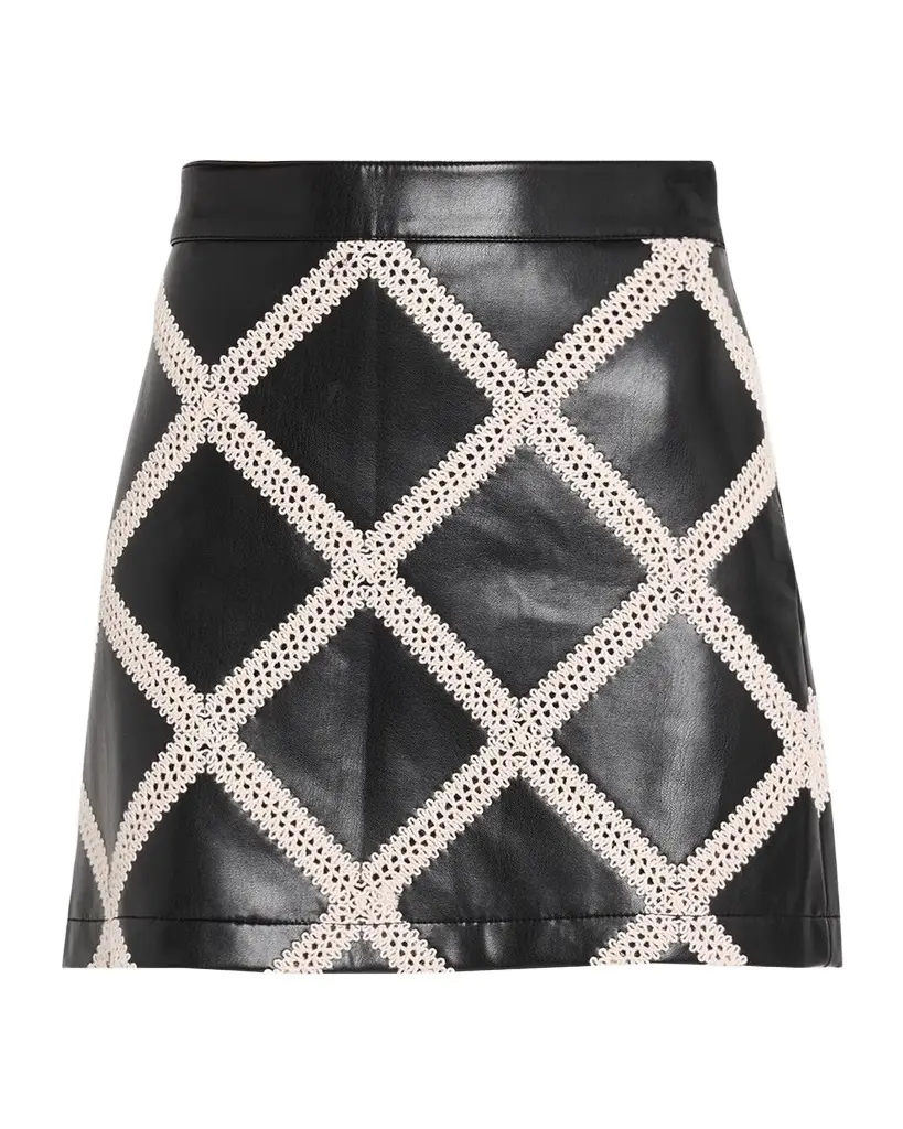 Cinq à Sept Audree Faux-Leather Mini Skirt | Image 1 Cinq à Sept Audree Faux-Leather Mini Skirt | Image 1