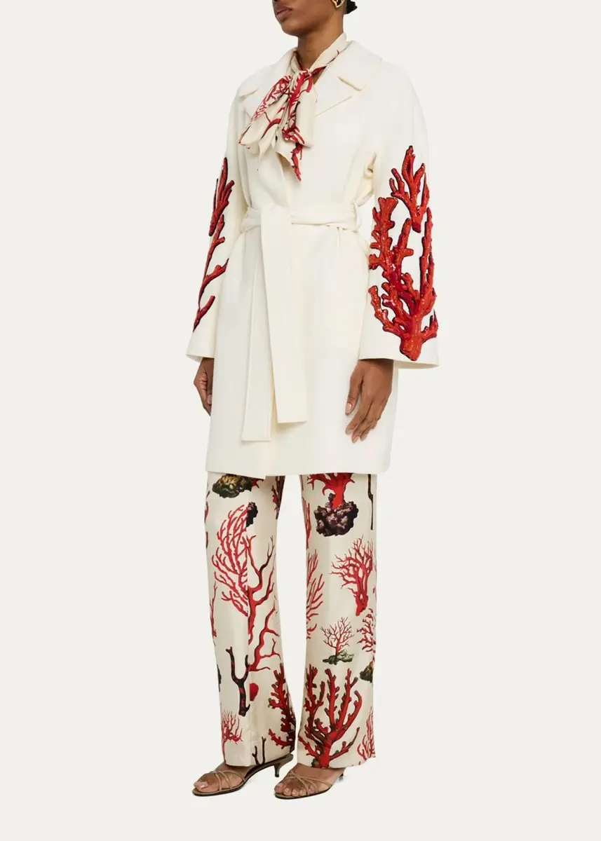 Libertine Coral Patches Vienna Wrap Coat | Thumbnail 4
