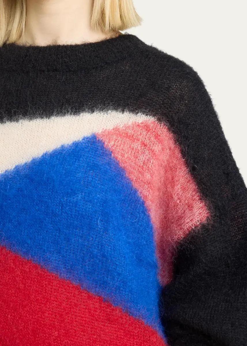 Isabel Marant Leoncia Colorblock Mohair-Wool Oversized Sweater | Thumbnail 5 Isabel Marant Leoncia Colorblock Mohair-Wool Oversized Sweater | Thumbnail 5