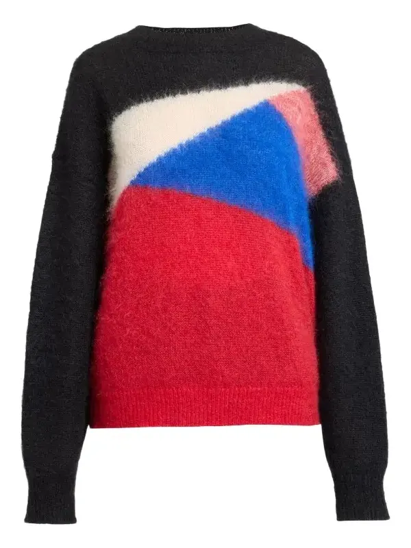 Leoncia Colorblock Mohair-Wool Oversized Sweater Leoncia Colorblock Mohair-Wool Oversized Sweater