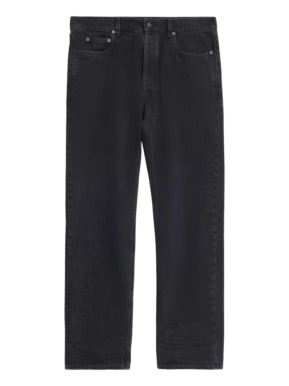 Men's Relaxed Straight-Leg Black Denim Jeans