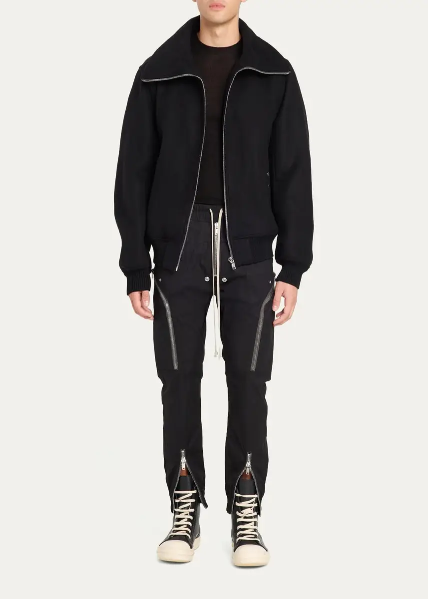 Rick Owens Men's Wool Rib Crewneck Sweater | Thumbnail 2 Rick Owens Men's Wool Rib Crewneck Sweater | Thumbnail 2