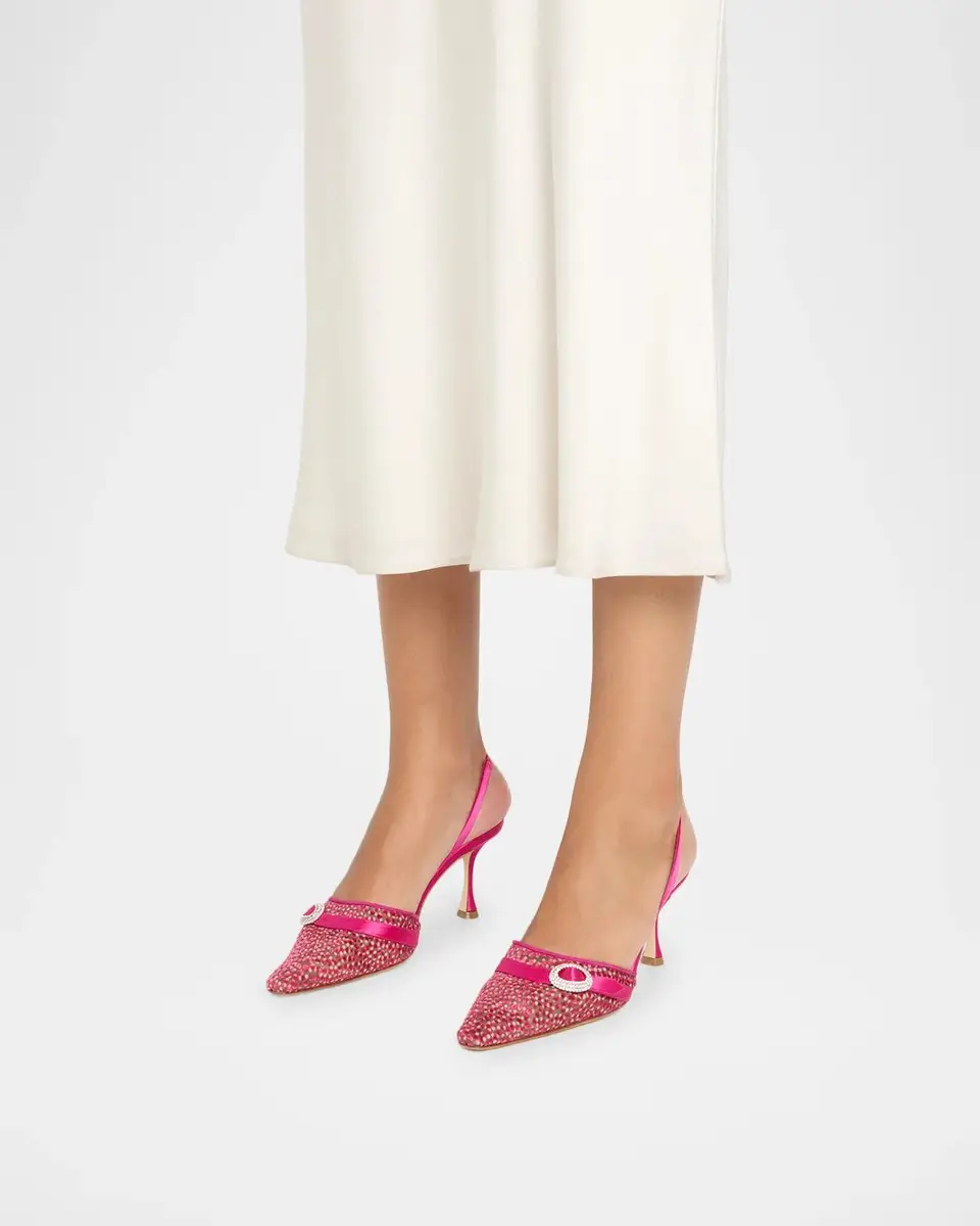 Manolo Blahnik 70mm Zutosli Polka Dot Mesh Slingback Pumps | Thumbnail 2 Manolo Blahnik 70mm Zutosli Polka Dot Mesh Slingback Pumps | Thumbnail 2