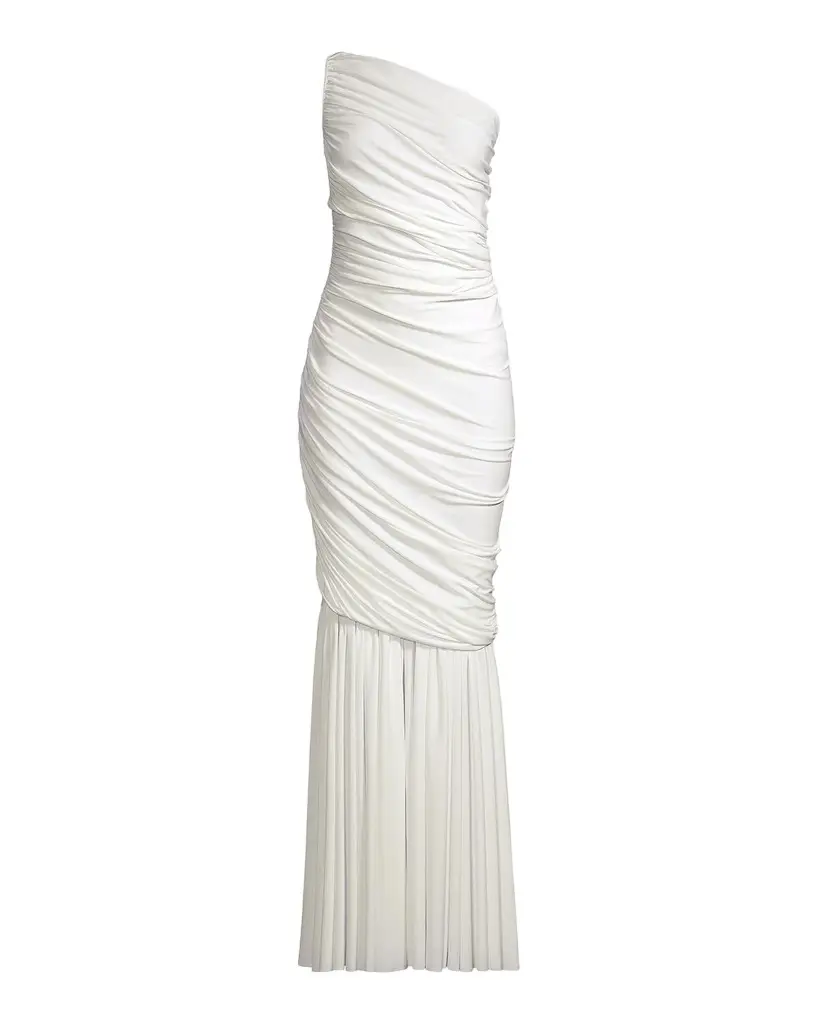Norma Kamali Diana Fringed Fishtail Gown | Image 1 Norma Kamali Diana Fringed Fishtail Gown | Image 1