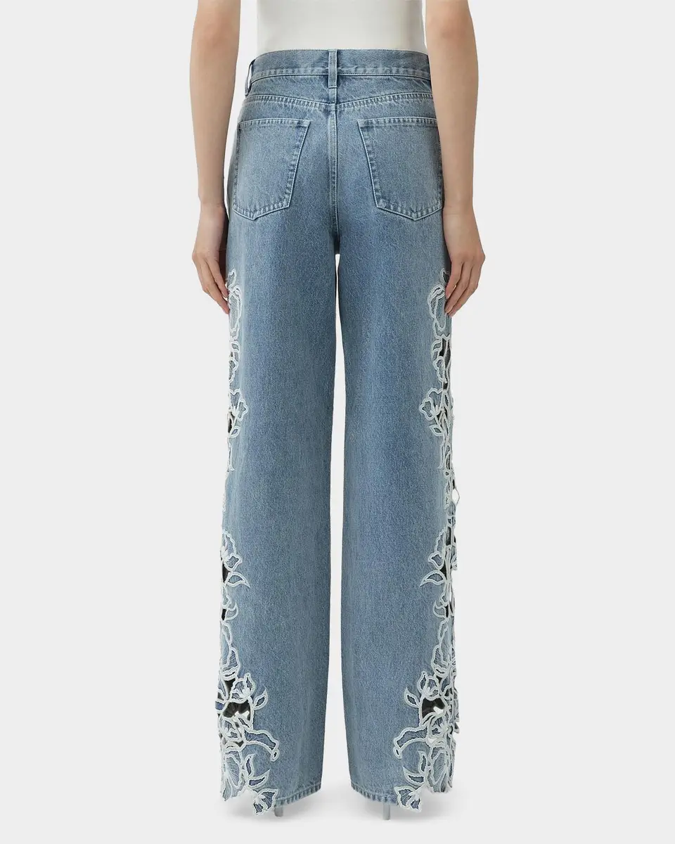 Simkhai Porter Embroidered Wide-Leg Jeans | Thumbnail 3 Simkhai Porter Embroidered Wide-Leg Jeans | Thumbnail 3