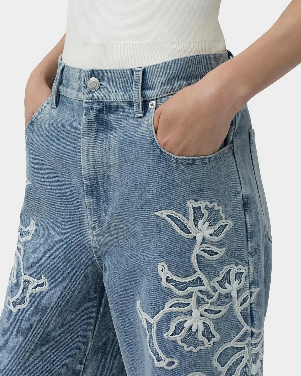 Simkhai Porter Embroidered Wide-Leg Jeans | Thumbnail 5 Simkhai Porter Embroidered Wide-Leg Jeans | Thumbnail 5