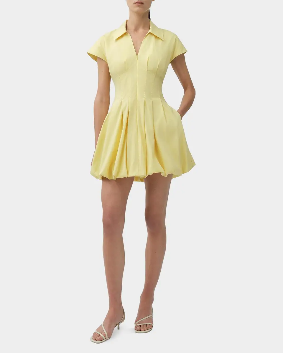 Simkhai Lirinne Bubble-Hem Mini Shirtdress | Thumbnail 2 Simkhai Lirinne Bubble-Hem Mini Shirtdress | Thumbnail 2