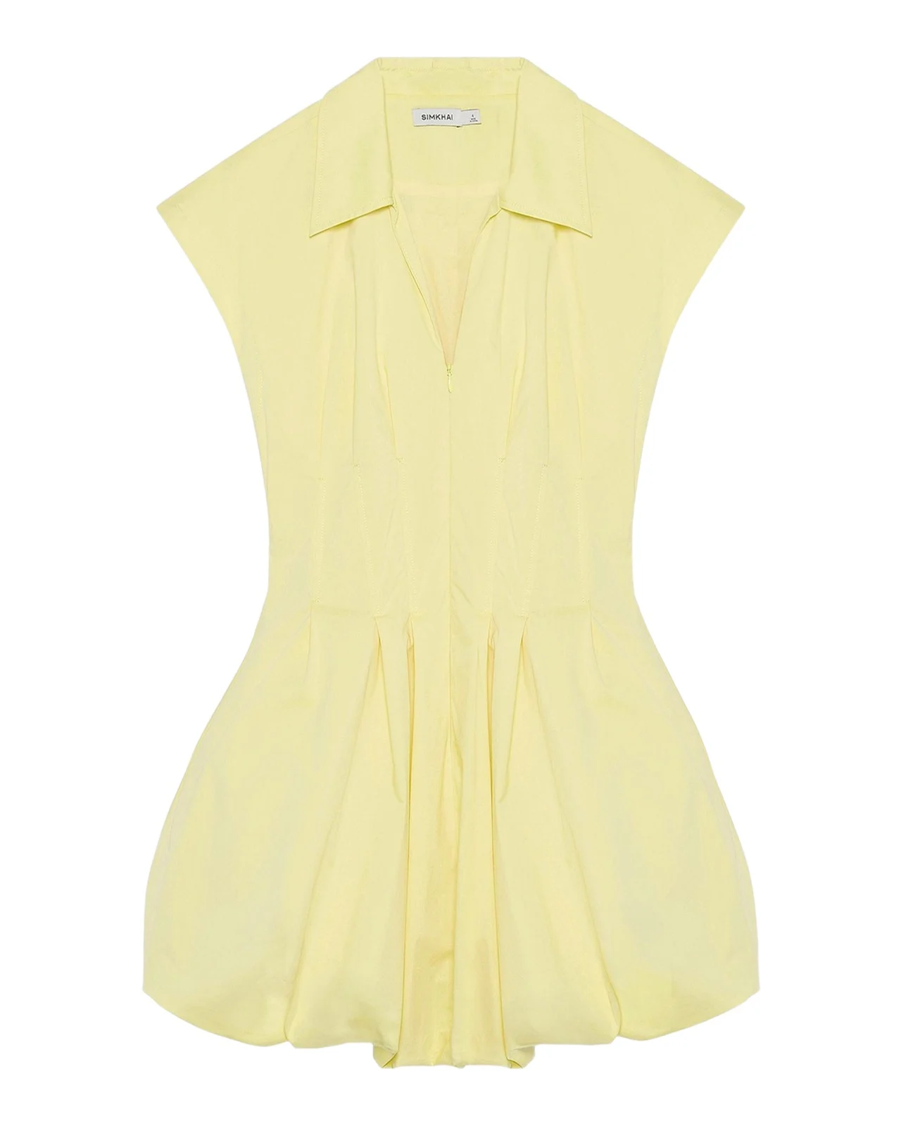 Simkhai Lirinne Bubble-Hem Mini Shirtdress