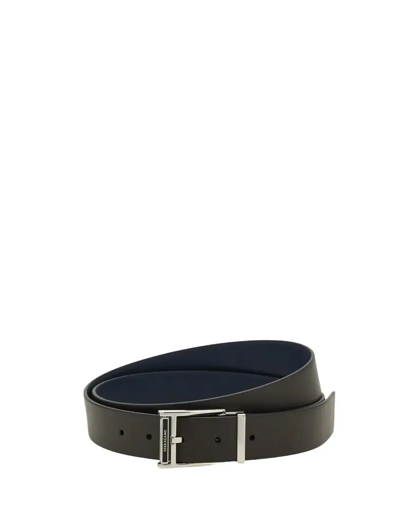 Ferragamo Men's Smooth Leather Roller-Buckle Belt | Image 1 Ferragamo Men's Smooth Leather Roller-Buckle Belt | Image 1