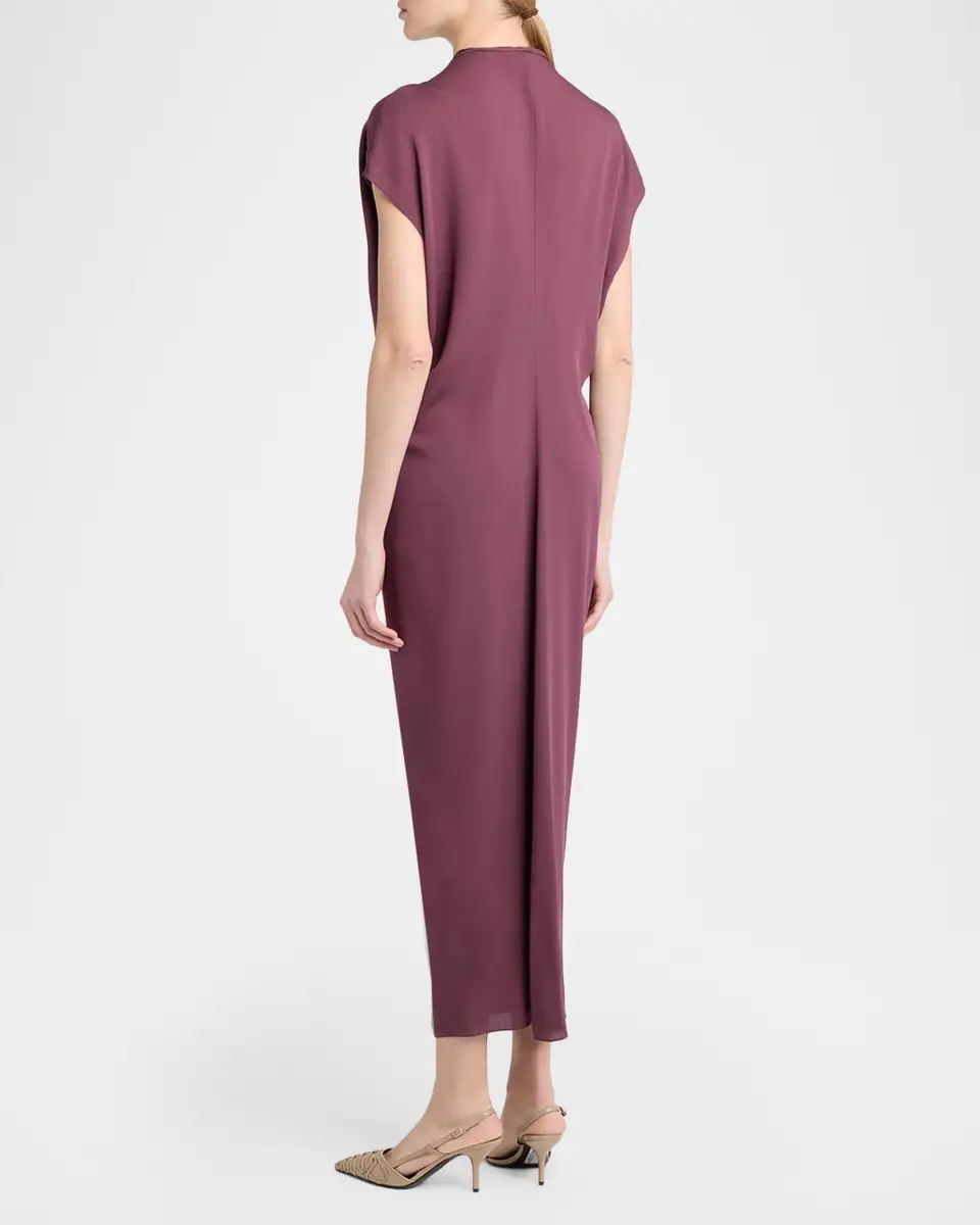 Giorgio Armani Surplice-Neck Cap-Sleeve Column Dress | Thumbnail 3