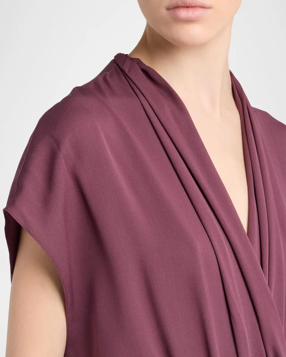 Giorgio Armani Surplice-Neck Cap-Sleeve Column Dress | Thumbnail 5