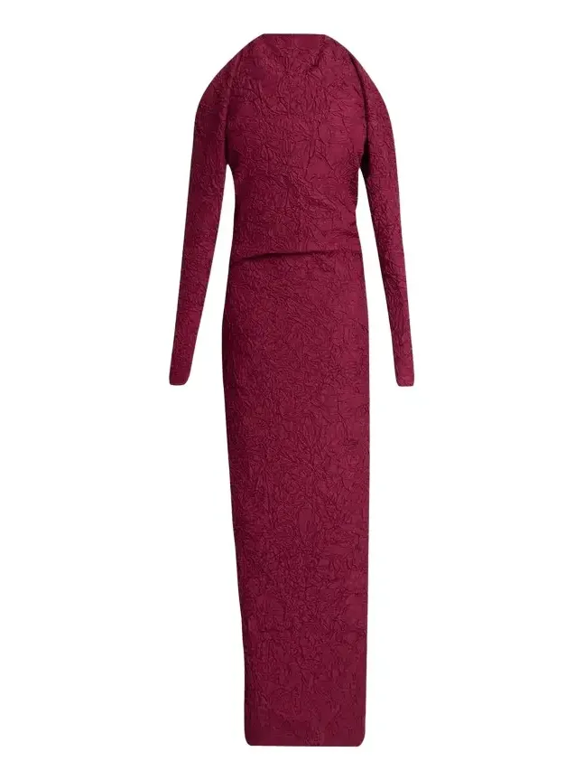 Lina Crushed Silk Habotai Long-Sleeve Halter Gown Lina Crushed Silk Habotai Long-Sleeve Halter Gown