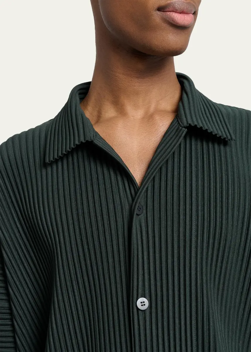Homme Plissé Issey Miyake Men's Pleated Short-Sleeve Shirt | Thumbnail 5 Homme Plissé Issey Miyake Men's Pleated Short-Sleeve Shirt | Thumbnail 5