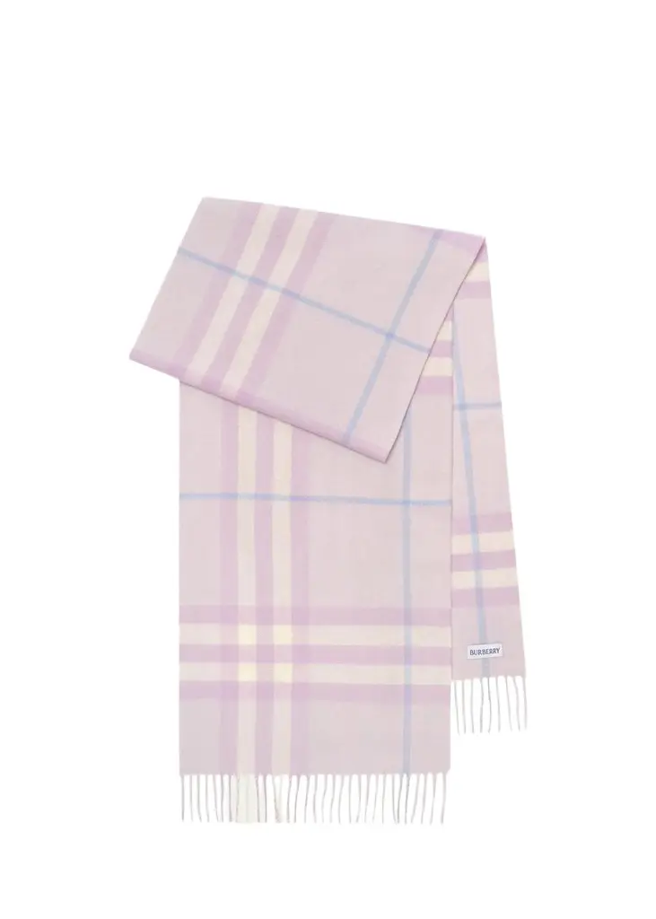 Burberry Fringe-Trim Check Cashmere Scarf | Image 1 Burberry Fringe-Trim Check Cashmere Scarf | Image 1
