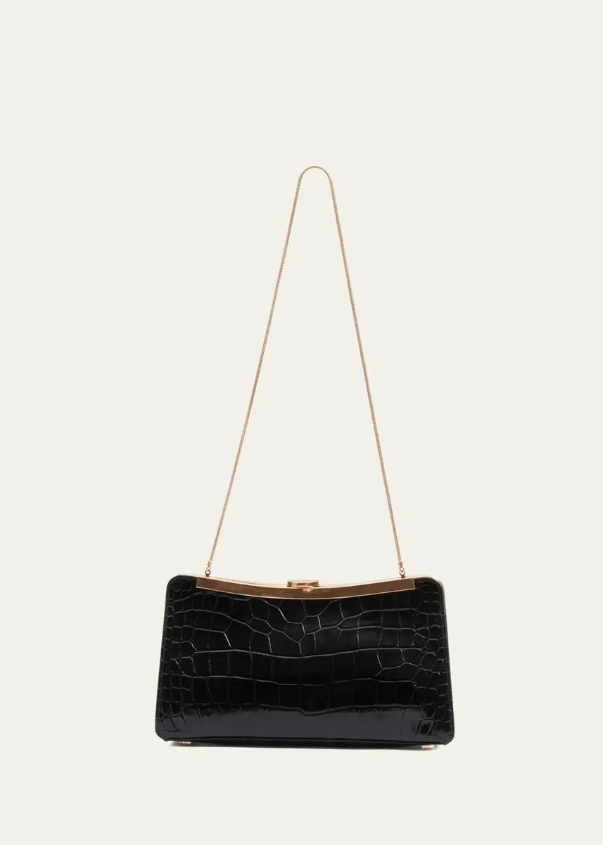 Simkhai Solange Croc-Embossed Leather Clutch | Thumbnail 2