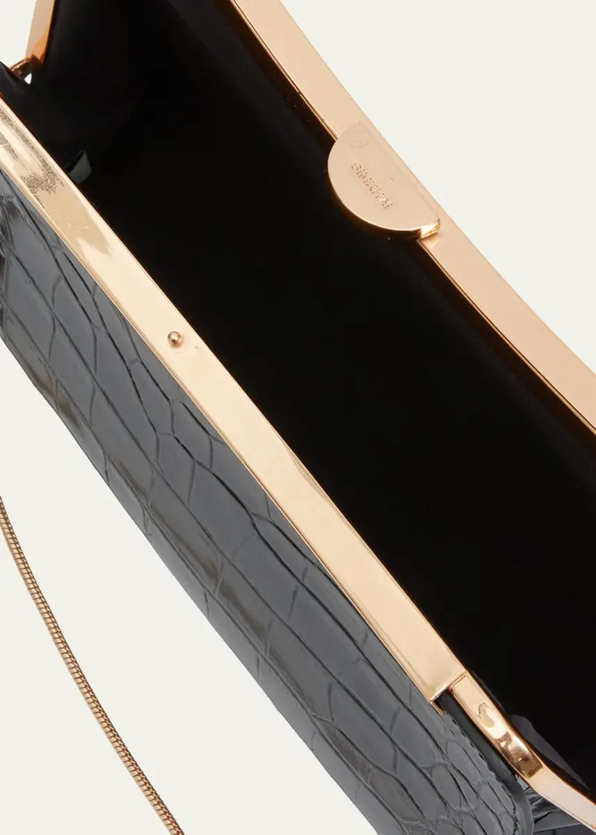 Simkhai Solange Croc-Embossed Leather Clutch | Thumbnail 4