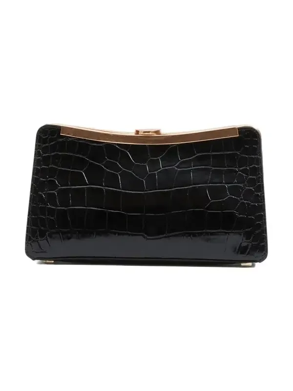 Solange Croc-Embossed Leather Clutch Solange Croc-Embossed Leather Clutch