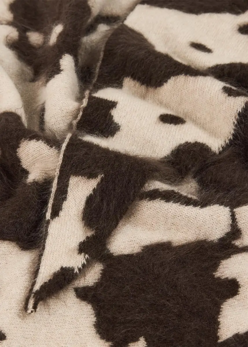 Guest In Residence Grizzly Cowhide Wild Rag Cashmere Scarf | Thumbnail 4