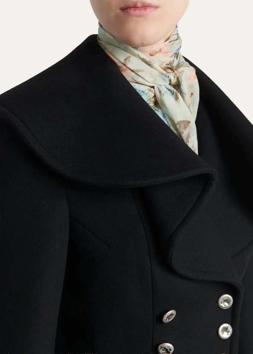 Alexander McQueen Ruffle Wool Fitted Double-Breasted Coat | Thumbnail 5 Alexander McQueen Ruffle Wool Fitted Double-Breasted Coat | Thumbnail 5