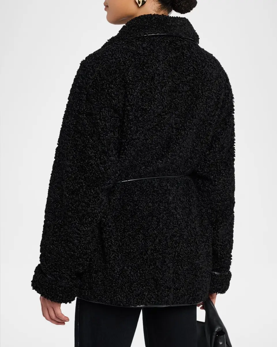 Simkhai Kimia Tie Waist Sherpa Jacket | Thumbnail 3 Simkhai Kimia Tie Waist Sherpa Jacket | Thumbnail 3