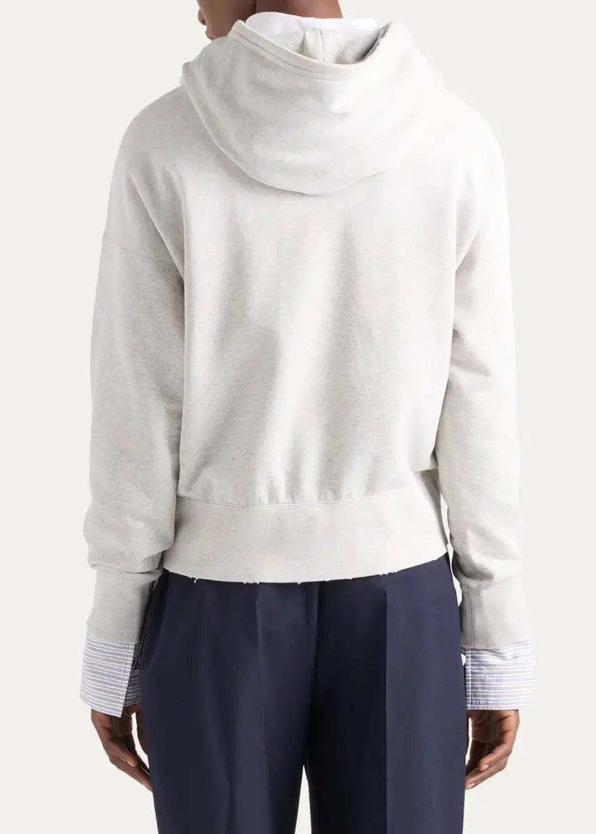 Prada Jewel Brooch Cotton Hoodie | Thumbnail 3 Prada Jewel Brooch Cotton Hoodie | Thumbnail 3