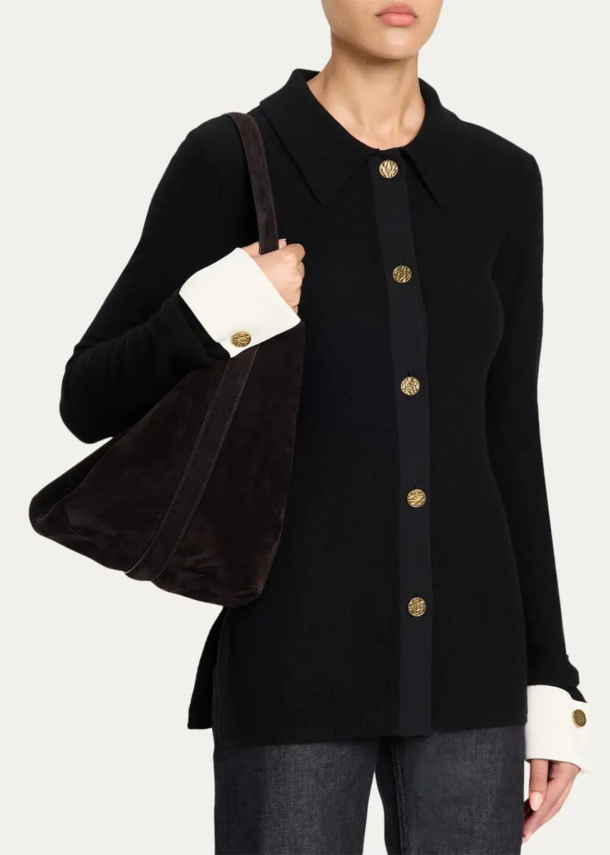 TOTEME Medium Belted Suede Tote Bag | Thumbnail 2 TOTEME Medium Belted Suede Tote Bag | Thumbnail 2