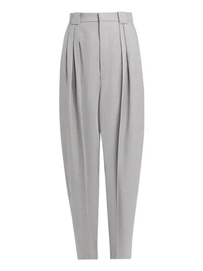 Bottega Veneta Pleated Wool Barrel-Leg Trousers