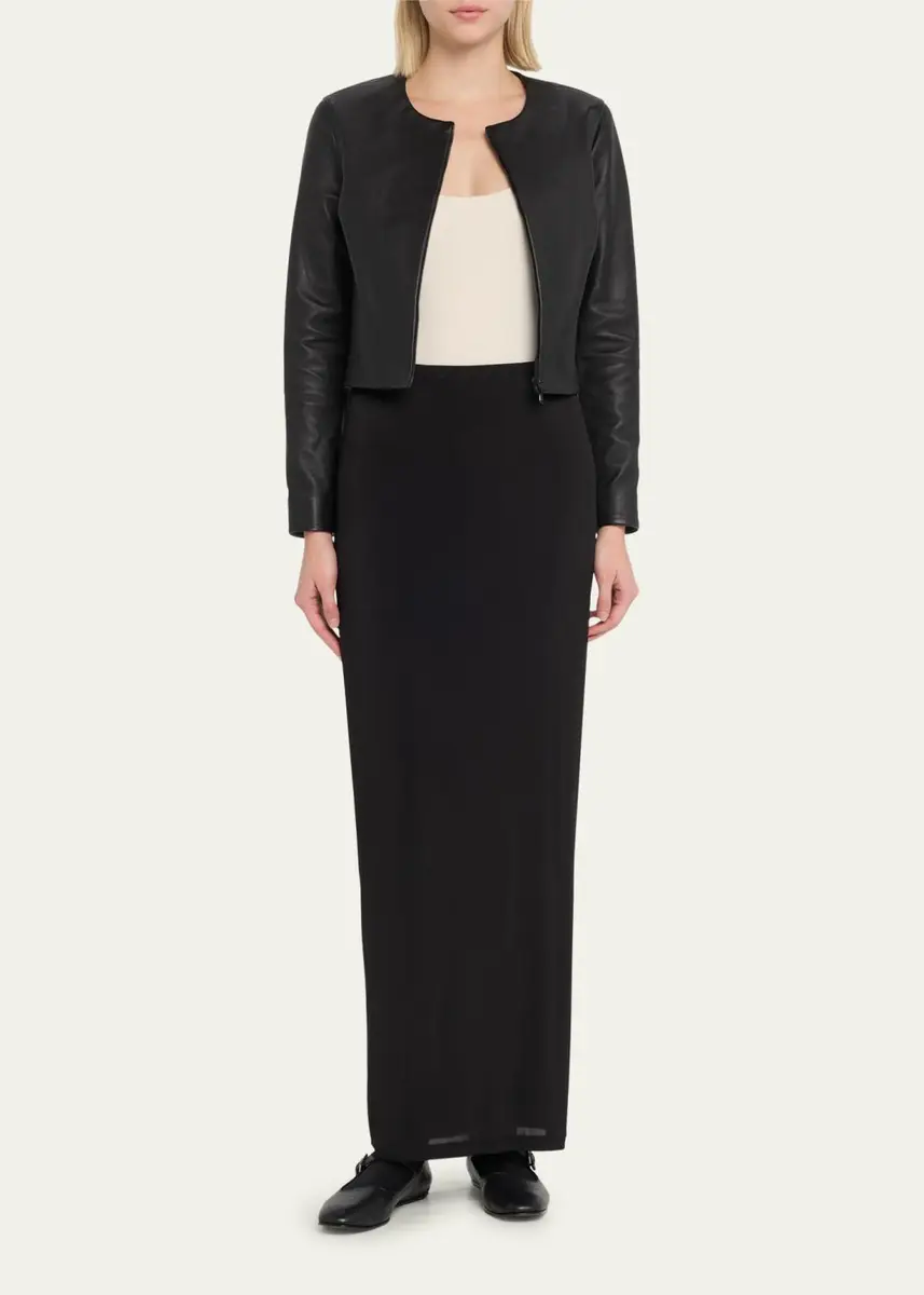 SUSAN BENDER Stretch Leather Long-Sleeve Cardigan Jacket | Thumbnail 2 SUSAN BENDER Stretch Leather Long-Sleeve Cardigan Jacket | Thumbnail 2