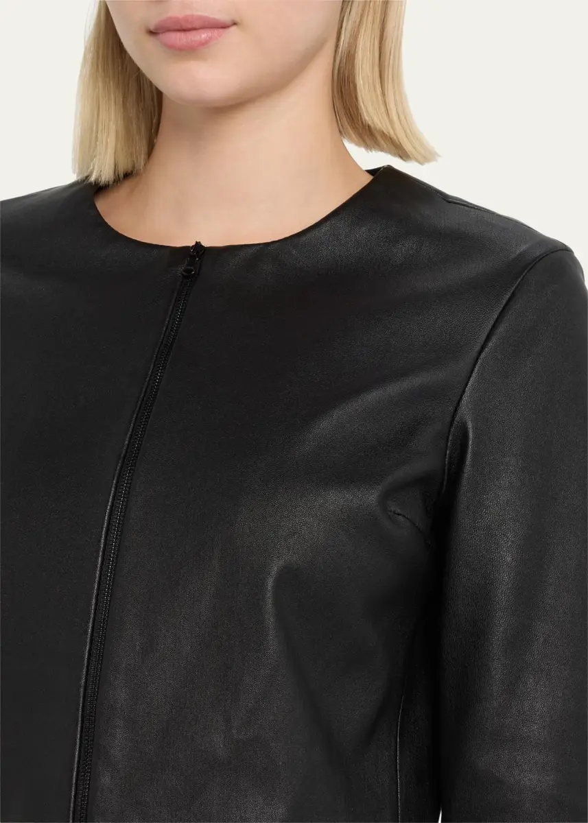 SUSAN BENDER Stretch Leather Long-Sleeve Cardigan Jacket | Thumbnail 5 SUSAN BENDER Stretch Leather Long-Sleeve Cardigan Jacket | Thumbnail 5