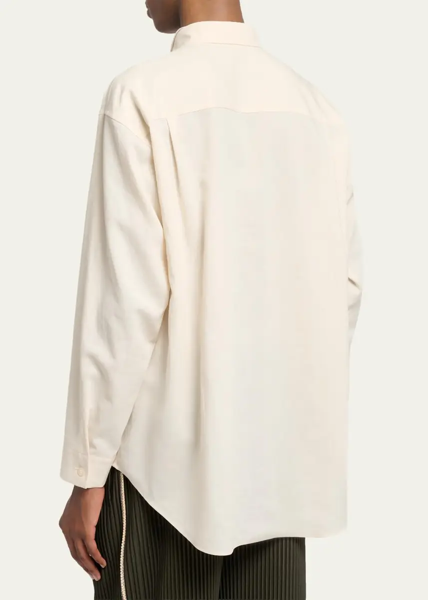 Homme Plissé Issey Miyake Men's Pleated-Collar Dress Shirt | Thumbnail 3 Homme Plissé Issey Miyake Men's Pleated-Collar Dress Shirt | Thumbnail 3