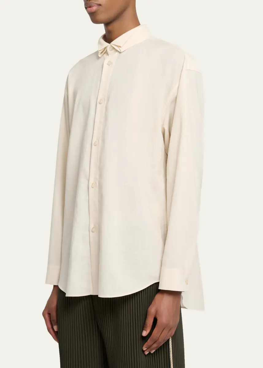 Homme Plissé Issey Miyake Men's Pleated-Collar Dress Shirt | Thumbnail 4 Homme Plissé Issey Miyake Men's Pleated-Collar Dress Shirt | Thumbnail 4