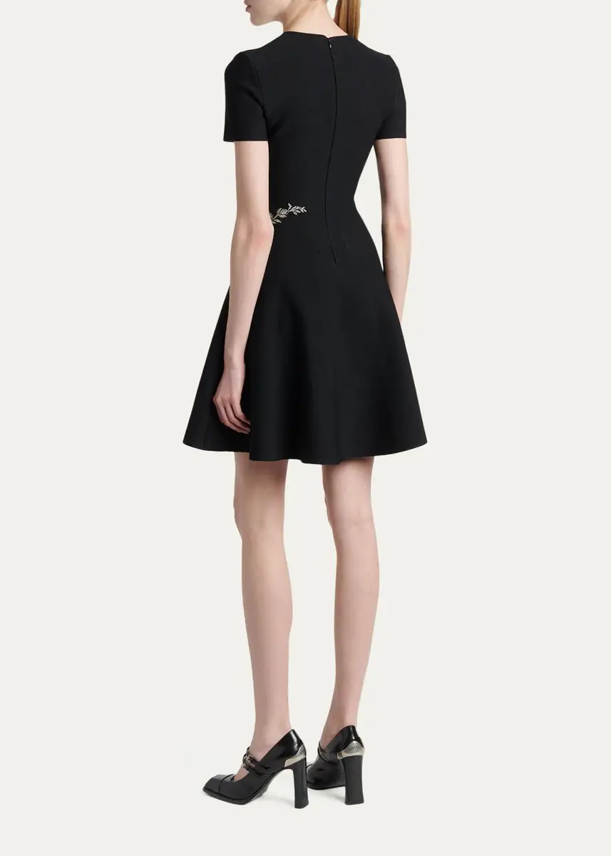 Alexander McQueen Volume Asymmetric Jacquard Mini Dress | Thumbnail 3 Alexander McQueen Volume Asymmetric Jacquard Mini Dress | Thumbnail 3