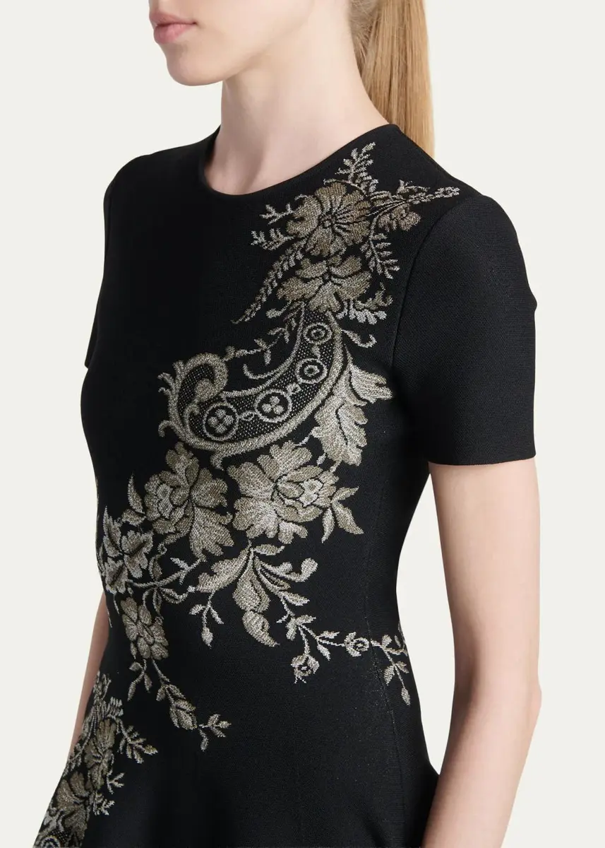 Alexander McQueen Volume Asymmetric Jacquard Mini Dress | Thumbnail 5 Alexander McQueen Volume Asymmetric Jacquard Mini Dress | Thumbnail 5