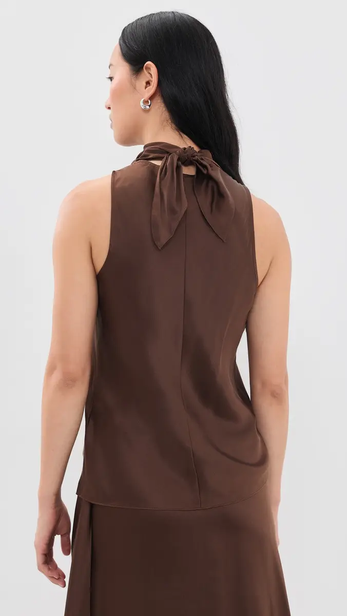Helmut Lang Tie Neck Silk Top | Thumbnail 3 Helmut Lang Tie Neck Silk Top | Thumbnail 3