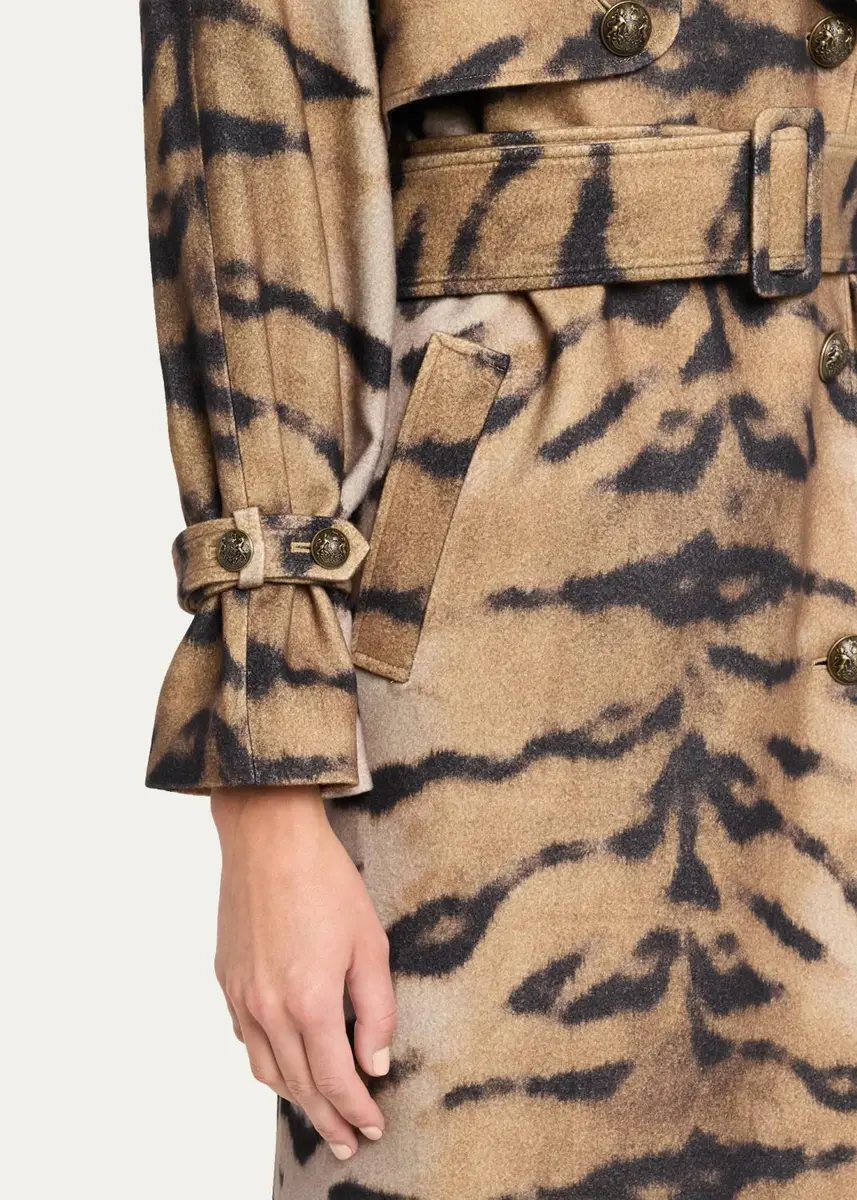 Kobi Halperin Nicole Tiger-Print Wool Trench Coat | Thumbnail 5 Kobi Halperin Nicole Tiger-Print Wool Trench Coat | Thumbnail 5