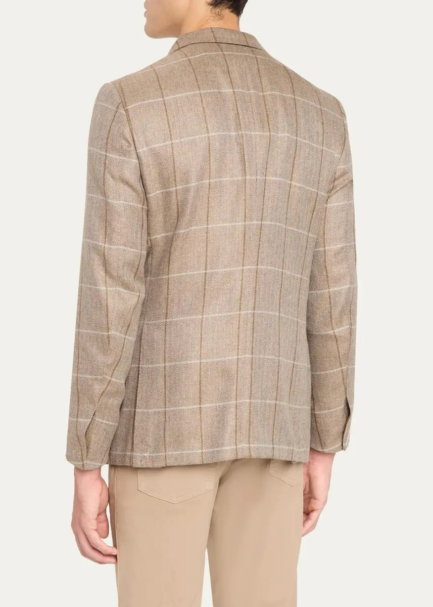 Zegna Men's Cashmere Grid Check Sport Coat | Thumbnail 3 Zegna Men's Cashmere Grid Check Sport Coat | Thumbnail 3