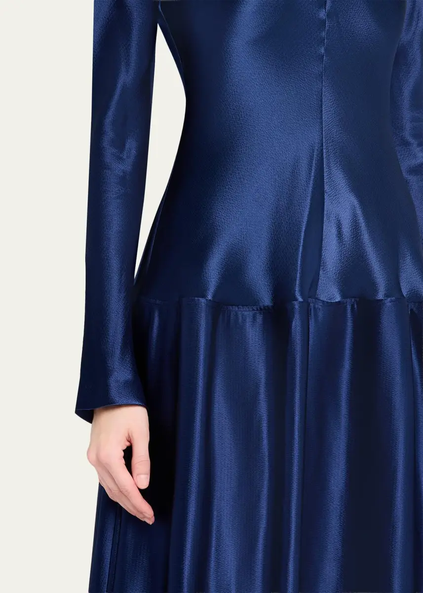 FFORME Mila Satin Drop-Waist Dress | Thumbnail 5 FFORME Mila Satin Drop-Waist Dress | Thumbnail 5