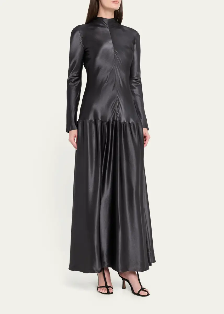 FFORME Mila Satin Drop-Waist Dress | Thumbnail 8 FFORME Mila Satin Drop-Waist Dress | Thumbnail 8