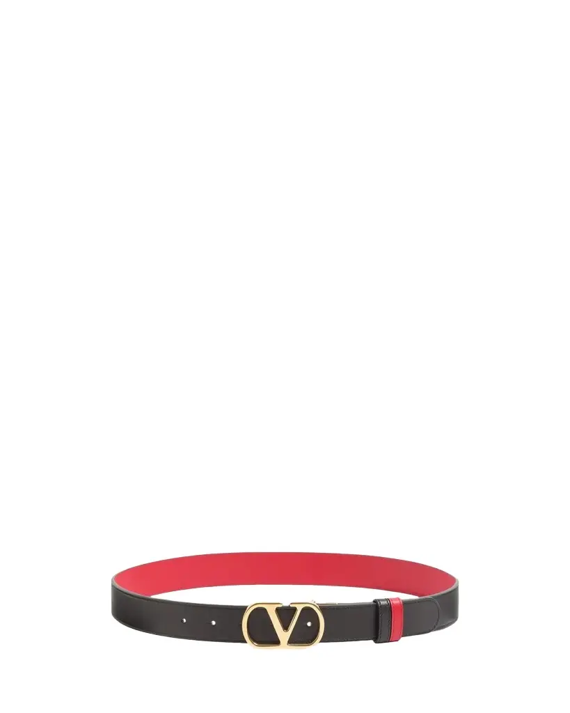 Valentino Garavani Reversible VLogo Signature Belt In Glossy Calfskin 30MM