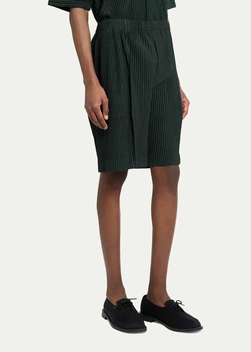 Homme Plissé Issey Miyake Men's Lace Grid Pleated Shorts | Thumbnail 4 Homme Plissé Issey Miyake Men's Lace Grid Pleated Shorts | Thumbnail 4