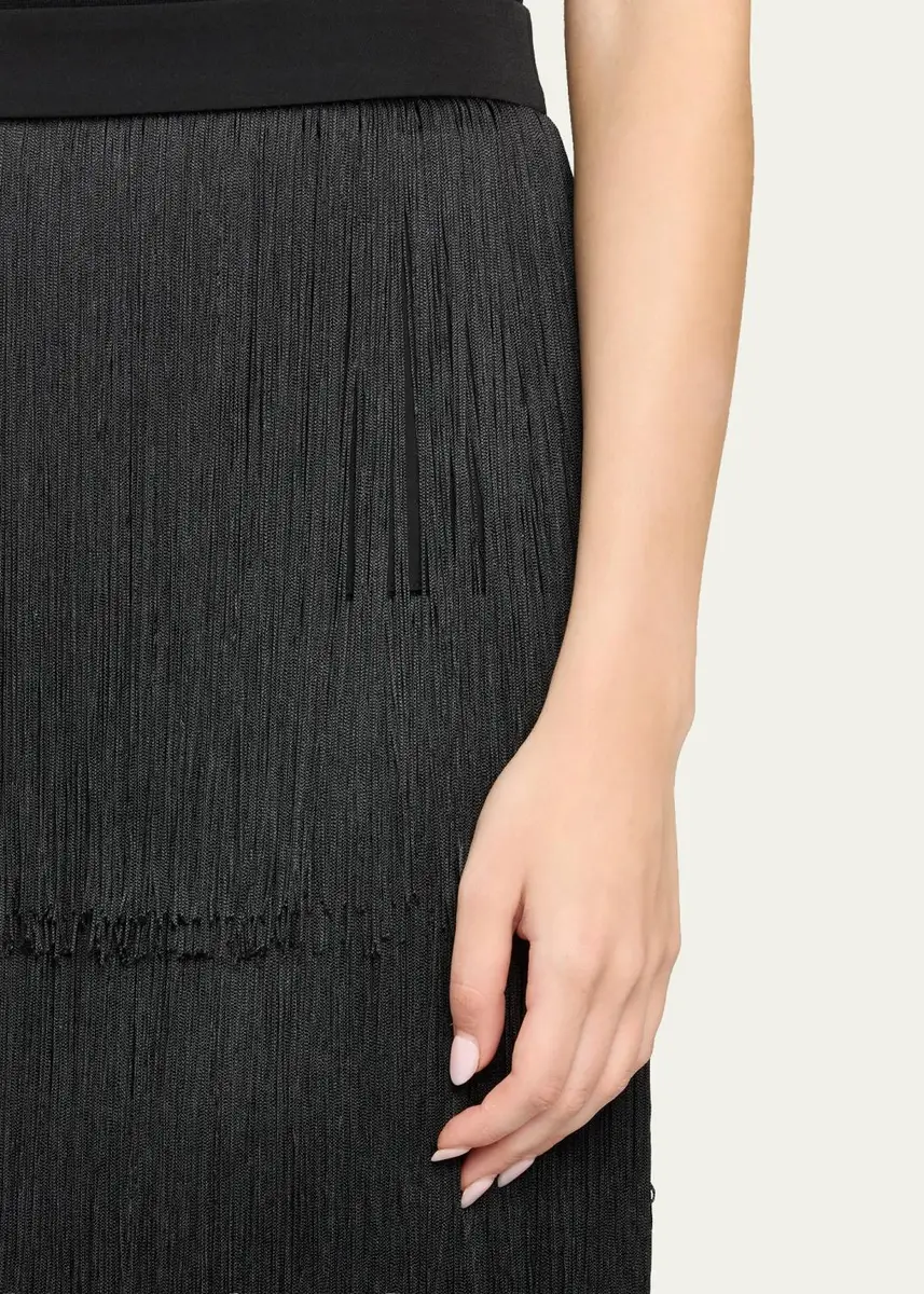 L'Agence Karolyn Fringe Midi Skirt | Thumbnail 5 L'Agence Karolyn Fringe Midi Skirt | Thumbnail 5
