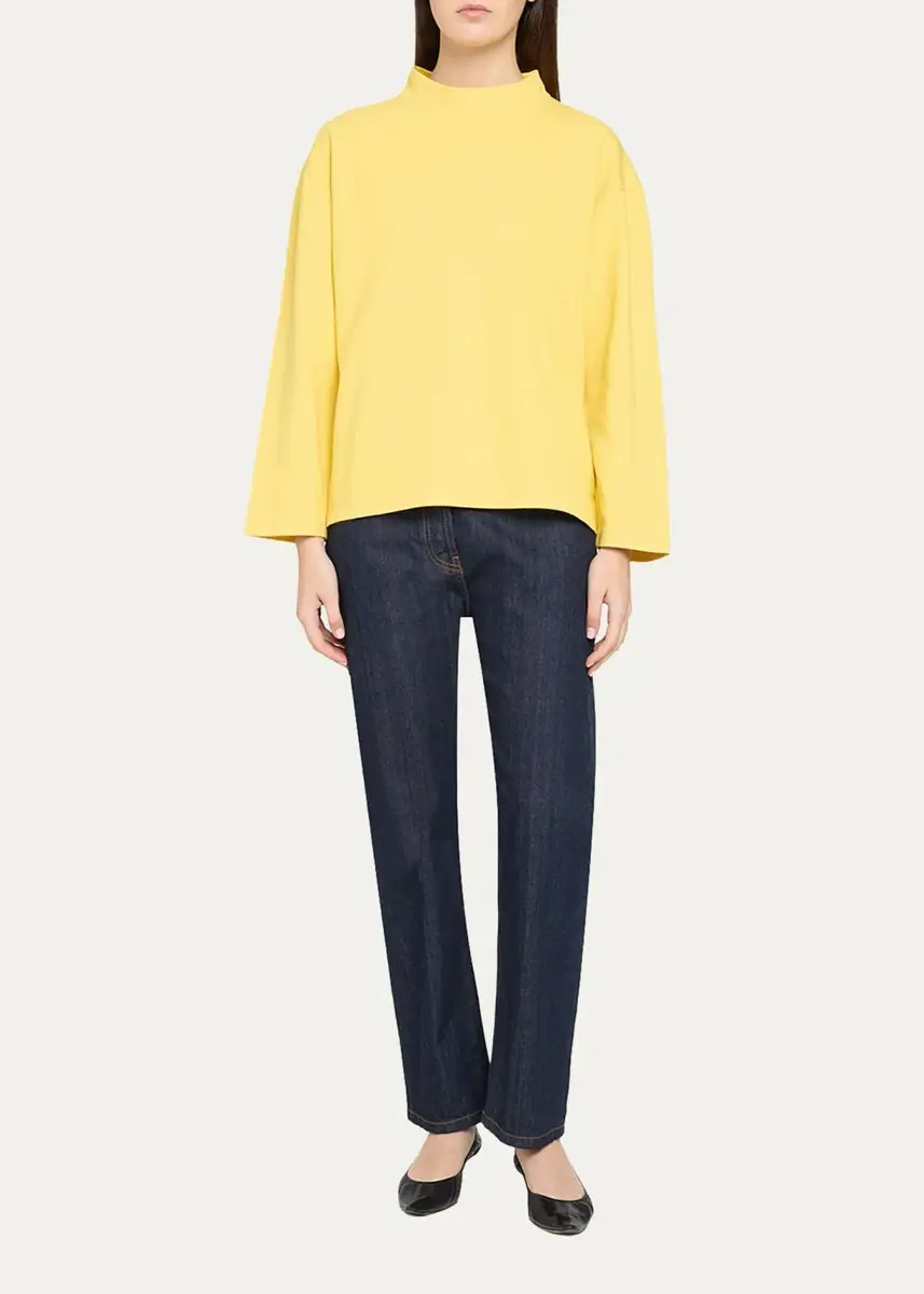 The Row Kate Mock-Neck Cotton Jersey Sweatshirt | Thumbnail 2 The Row Kate Mock-Neck Cotton Jersey Sweatshirt | Thumbnail 2