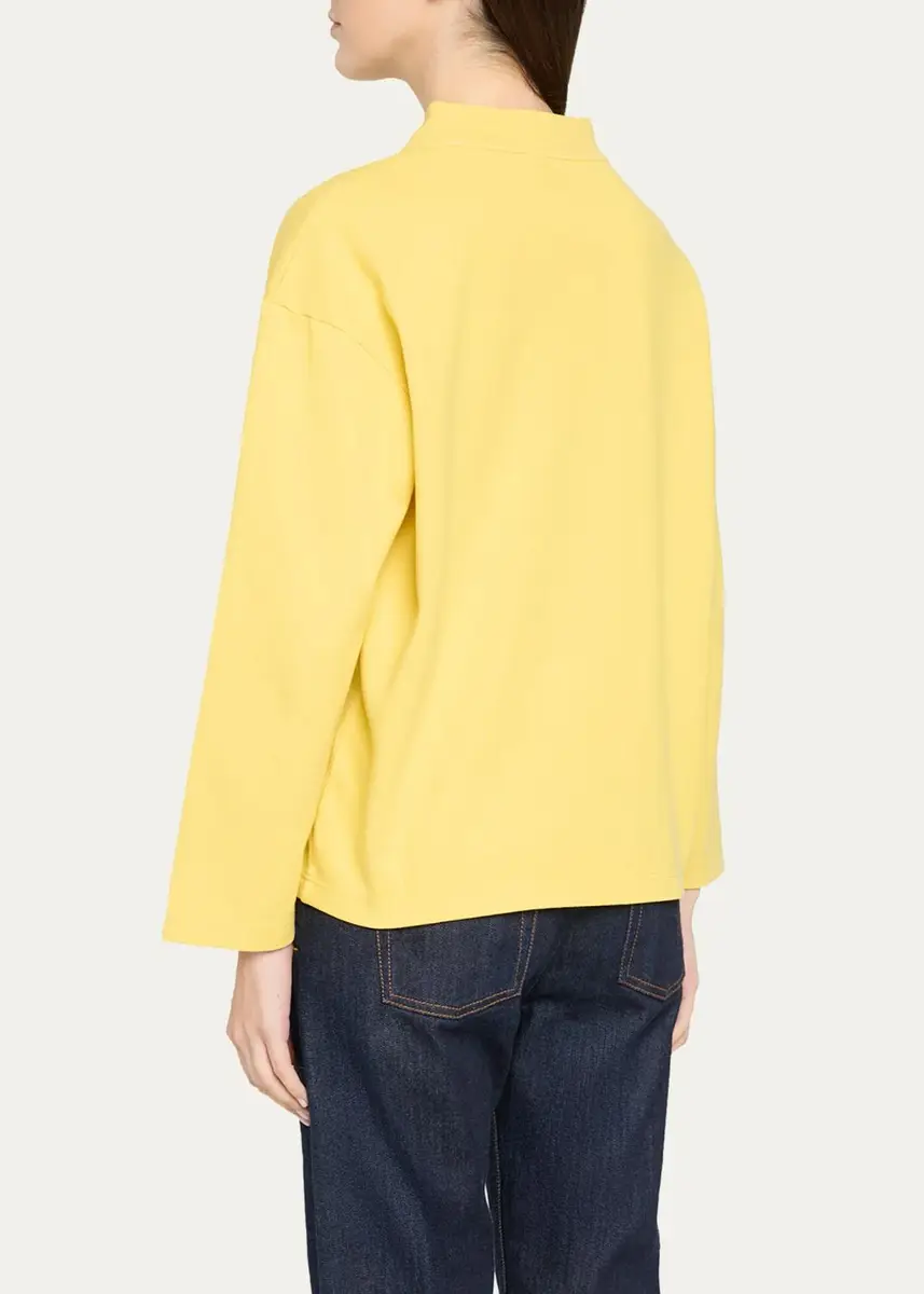 The Row Kate Mock-Neck Cotton Jersey Sweatshirt | Thumbnail 3 The Row Kate Mock-Neck Cotton Jersey Sweatshirt | Thumbnail 3