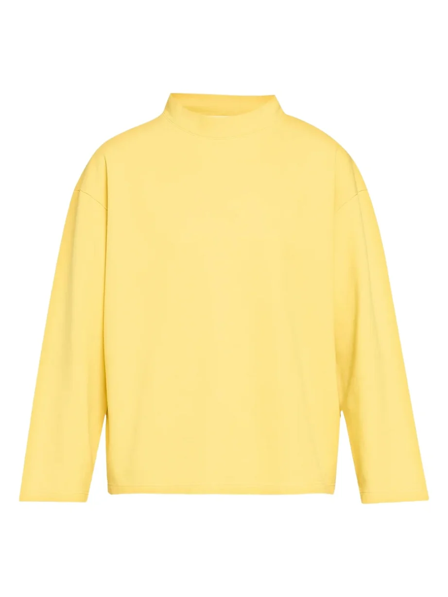 The Row Kate Mock-Neck Cotton Jersey Sweatshirt