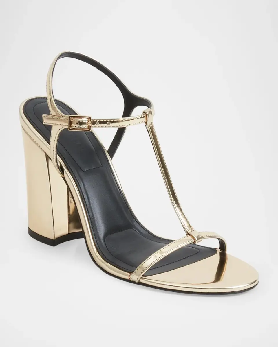 Simkhai 90mm Stacey Metallic Leather T-Strap Sandals | Thumbnail 2 Simkhai 90mm Stacey Metallic Leather T-Strap Sandals | Thumbnail 2