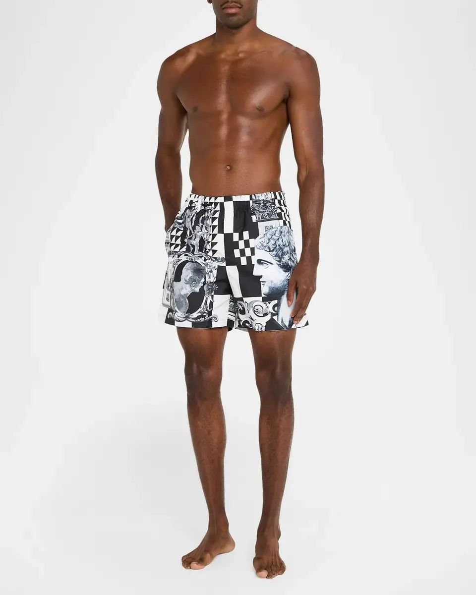 Versace Men's Medusa Collage Swim Trunks | Thumbnail 2 Versace Men's Medusa Collage Swim Trunks | Thumbnail 2