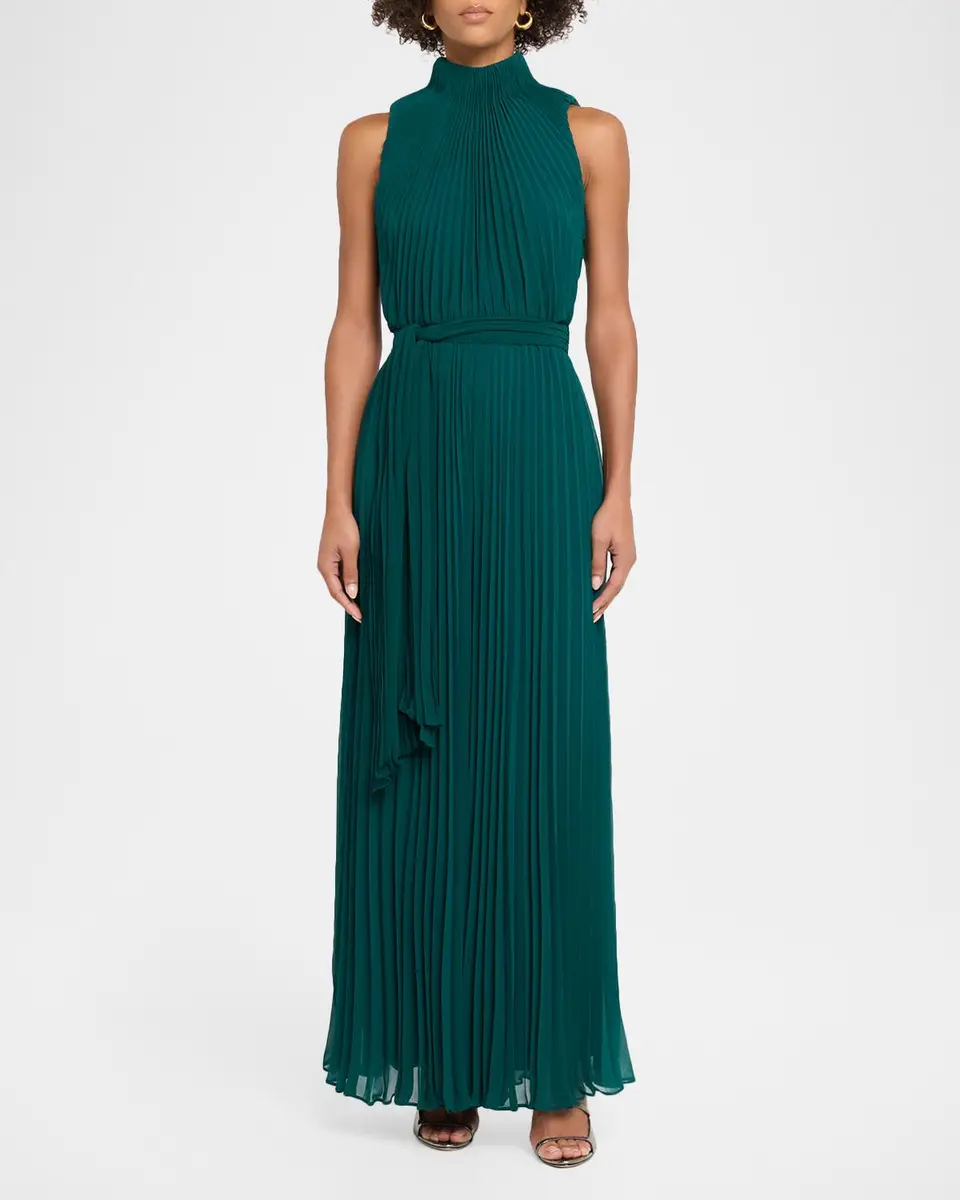 Aidan Mattox Wide-Leg Pleated Georgette Jumpsuit | Thumbnail 2 Aidan Mattox Wide-Leg Pleated Georgette Jumpsuit | Thumbnail 2