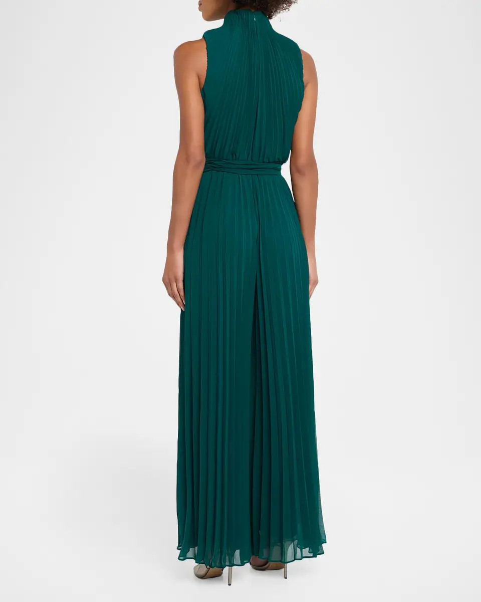 Aidan Mattox Wide-Leg Pleated Georgette Jumpsuit | Thumbnail 3 Aidan Mattox Wide-Leg Pleated Georgette Jumpsuit | Thumbnail 3