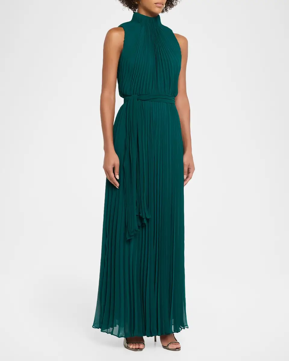Aidan Mattox Wide-Leg Pleated Georgette Jumpsuit | Thumbnail 4 Aidan Mattox Wide-Leg Pleated Georgette Jumpsuit | Thumbnail 4