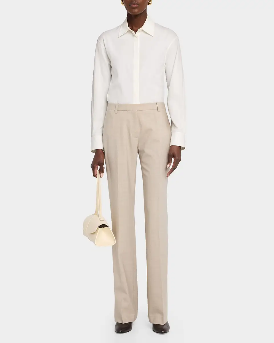 Lafayette 148 New York Greene Straight-Leg Stretch Wool Pants | Thumbnail 2 Lafayette 148 New York Greene Straight-Leg Stretch Wool Pants | Thumbnail 2